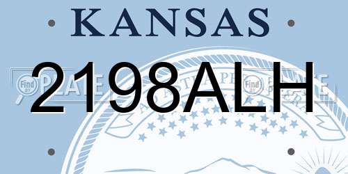 2198ALH Kansas License Plate