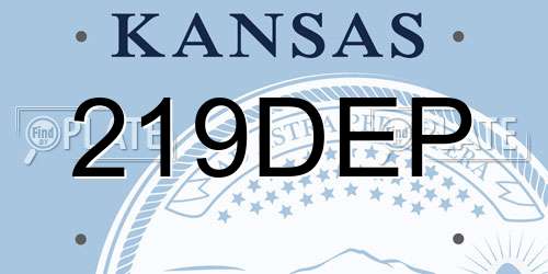 219DEP Kansas License Plate