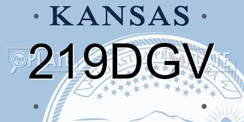 219DGV Kansas License Plate