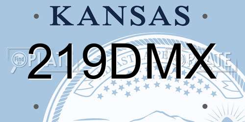 219DMX Kansas License Plate