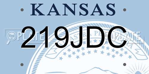 219JDC Kansas License Plate