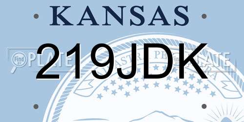 219JDK Kansas License Plate