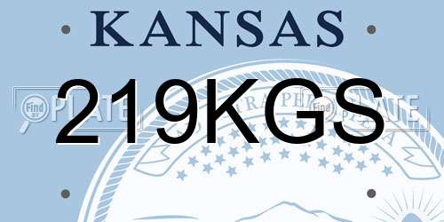 219KGS Kansas License Plate