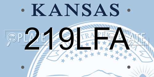219LFA Kansas License Plate