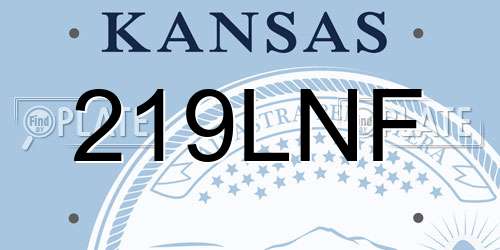 219LNF Kansas License Plate