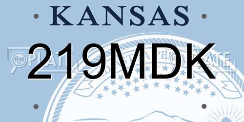 219MDK Kansas License Plate