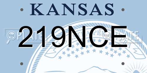 219NCE Kansas License Plate