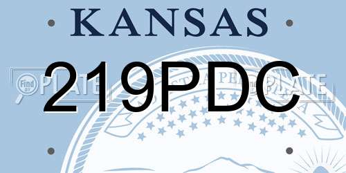 219PDC Kansas License Plate