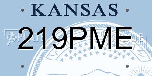 219PME Kansas License Plate