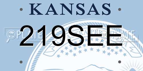 219SEE Kansas License Plate