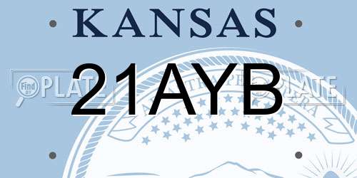 21AYB Kansas License Plate