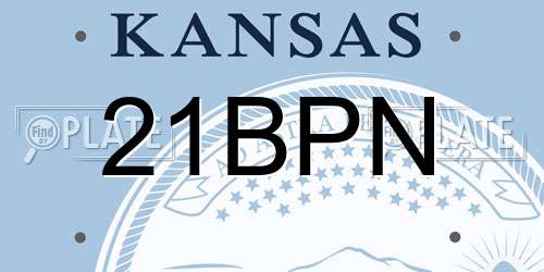 21BPN Kansas License Plate