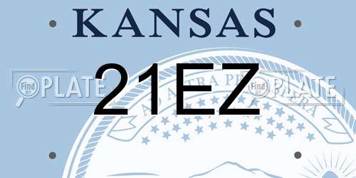 21EZ Kansas License Plate