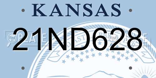 21ND628 Kansas License Plate