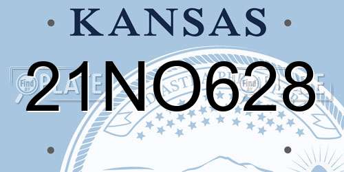 21NO628 Kansas License Plate