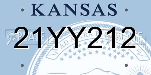 21YY212 Kansas License Plate