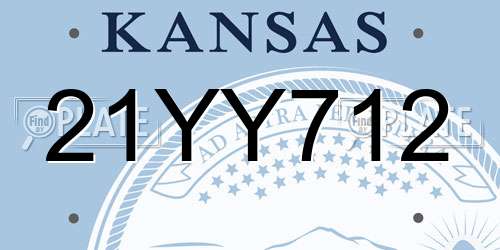21YY712 Kansas License Plate