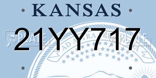 21YY717 Kansas License Plate