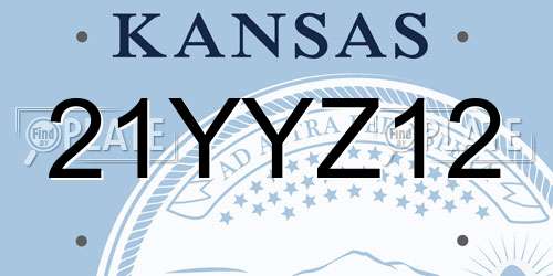 21YYZ12 Kansas License Plate