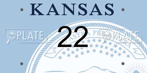22 Kansas License Plate