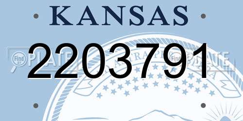 2203791 Kansas License Plate