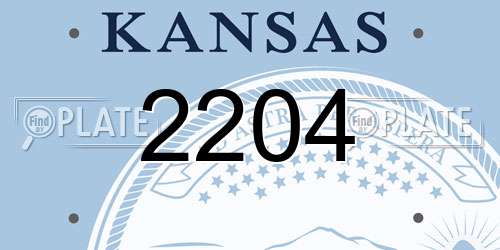2204 Kansas License Plate