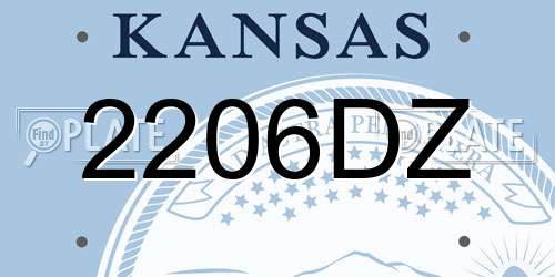 2206DZ Kansas License Plate