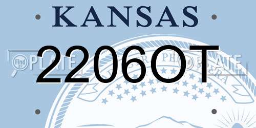 2206OT Kansas License Plate