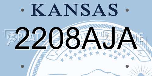 2208AJA Kansas License Plate