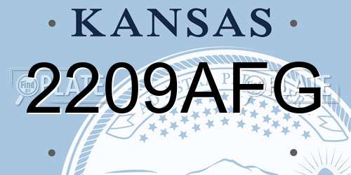 2209AFG Kansas License Plate