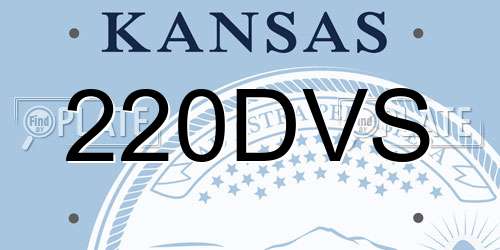 220DVS Kansas License Plate