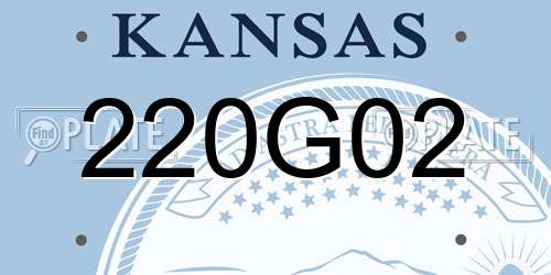 220G02 Kansas License Plate