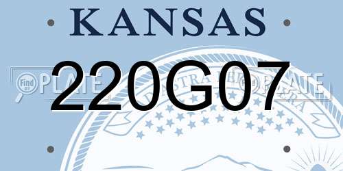 220G07 Kansas License Plate