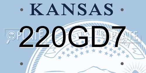 220GD7 Kansas License Plate