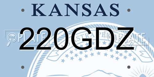 220GDZ Kansas License Plate