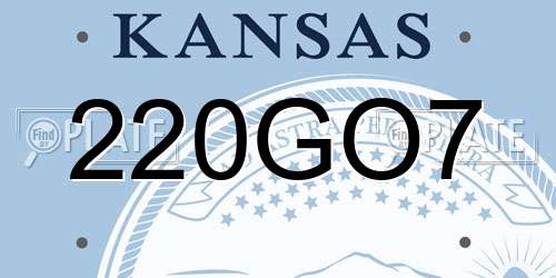 220GO7 Kansas License Plate