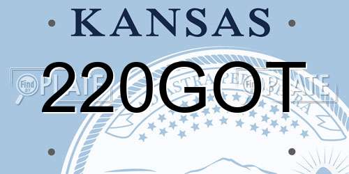 220GOT Kansas License Plate