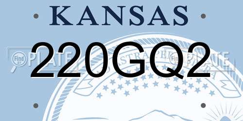 220GQ2 Kansas License Plate