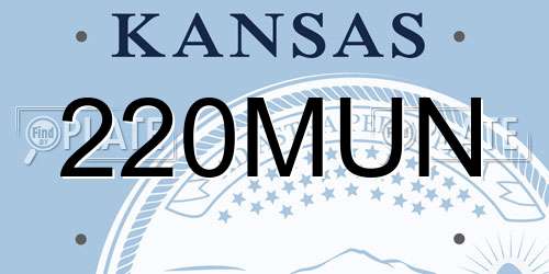 220MUN Kansas License Plate