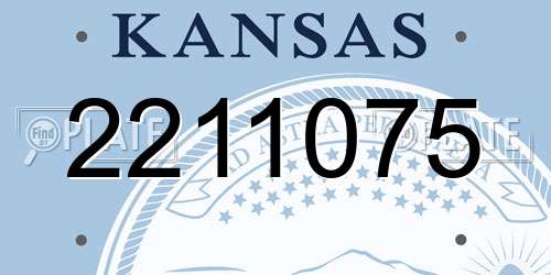 2211075 Kansas License Plate