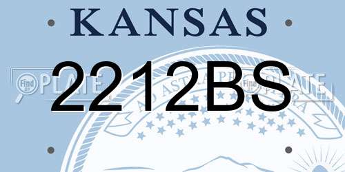 2212BS Kansas License Plate