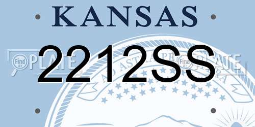 2212SS Kansas License Plate