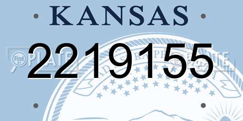 2219155 Kansas License Plate