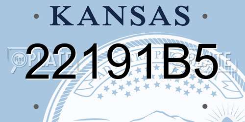 22191B5 Kansas License Plate