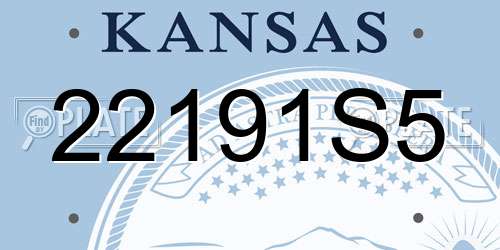 22191S5 Kansas License Plate