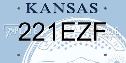 221EZF Kansas License Plate