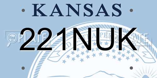 221NUK Kansas License Plate