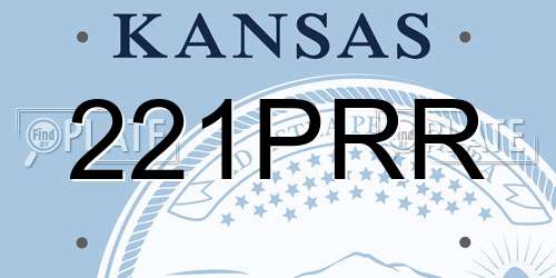 221PRR Kansas License Plate