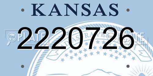 2220726 Kansas License Plate