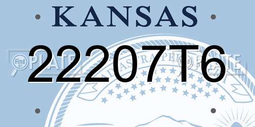 22207T6 Kansas License Plate